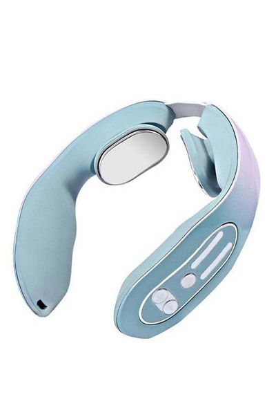 COOYA Neck Massage, Portable Cordless with Heat for Pain Relief Lymphatic Drainage Machine with 12 Modes