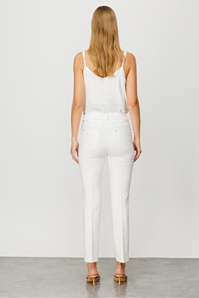 Moda İlgi Modailgi Beş Cep Dar Paça Pantolon Ekru