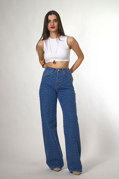 ABBRA Pantaloni de damă 100% bumbac cu model