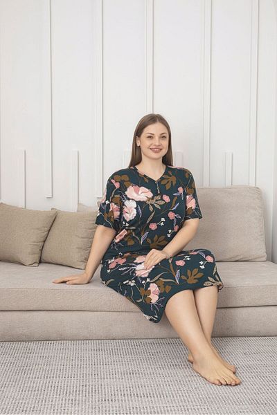 Asel Large Size Lycra Combed Cotton Dress