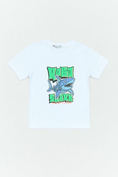 Fulla Moda Μπλουζάκι για αγόρι 100% Cotton Shark printed