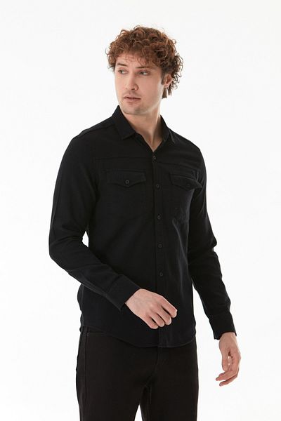 Fulla Moda Πουκάμισο με διπλή τσέπη με κουμπιά