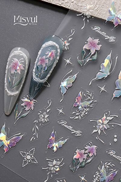 Misyul Tırnak Sticker Protez Tırnak Kalıcı Oje Süsleme, Nail Art Sticker