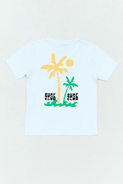 Fulla Moda Tricou pentru fete 100% bumbac cu imprimeu text Surf Club
