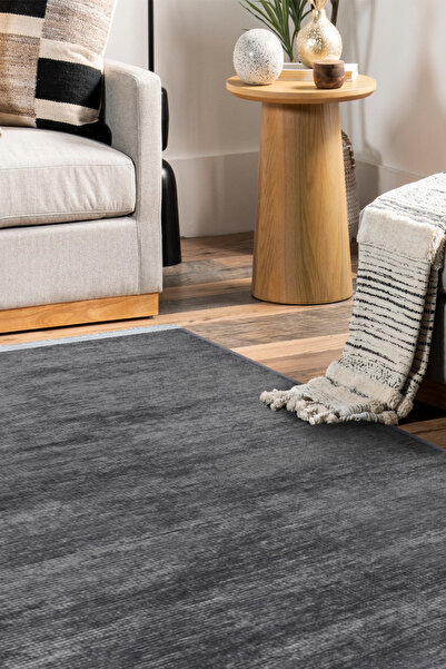 dekozer Azra Antrasit Kaymaz Taban Halı – Salon, Çocuk Odası ve Mutfak için Y...
