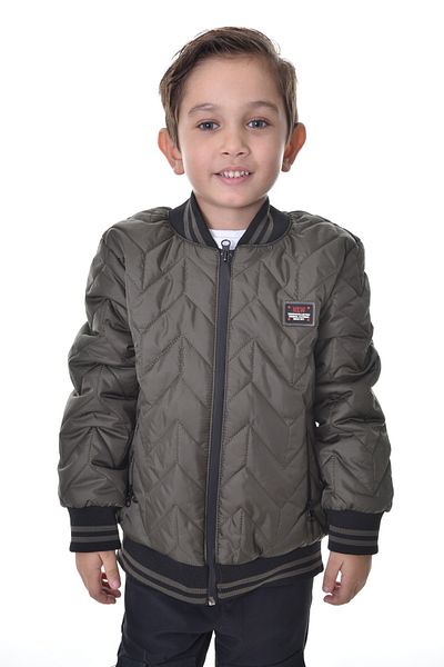 freemen Sports Men's Sports Children's Khaki College Collar Lined Water and Windproof Zippered Pocket Coat Jacket