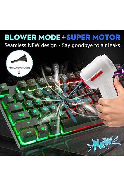 COOYA Air Duster and Mini Vacuum Keyboard Cleaner 3-in-1, New Generation Portable Canned Air Spray