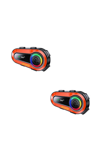 ALWAYS TEKNOLOJİ 2 ADET Q08 2X 1000m Telsiz Mesafeli Özellikli 2 Kişi Bağlantılı Bluetooth Kask Kulaklık Ekranlı Fene