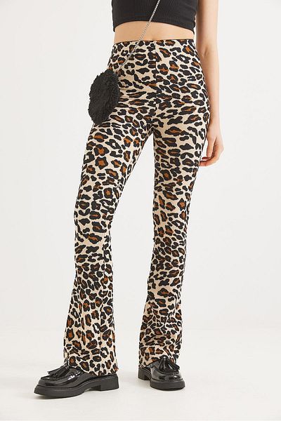 CALİENTE Leggings cu tivuri largi leopard spaniol