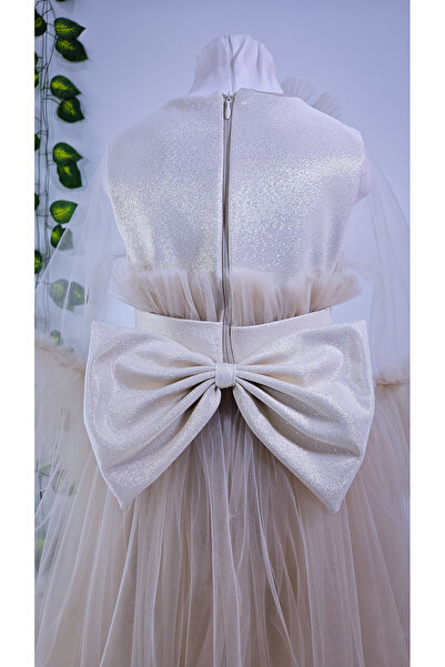 Melis Çocuk Uzun Kollu Kız Çocuk Abiye Elbise