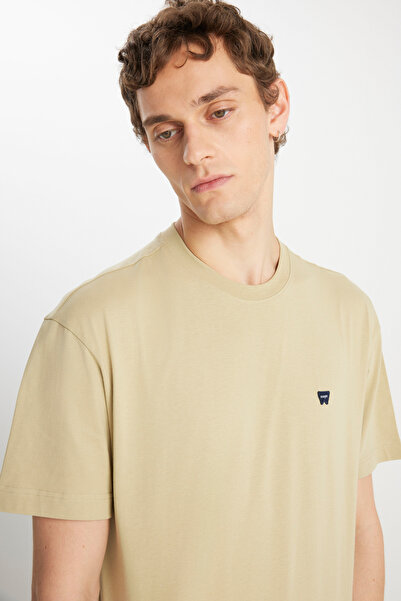 WRANGLER 100% Cotton Relaxed Fit Wide Cut Minimal Logo Green T-Shirt