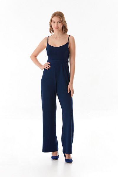 Fulla Moda Modal Jumpsuit with Straps and Zipper