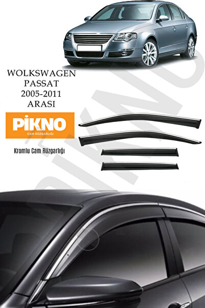 pikno Volkswagen Passat B6 2005-2011 Kromlu Cam Rüzgarlığı 4'lü Set A+ Plus