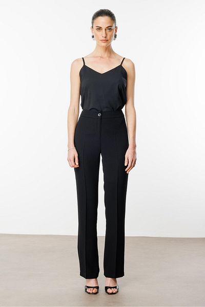 Moda İlgi Modailgi Wide Leg Trousers with Side Pockets - 7597 Black