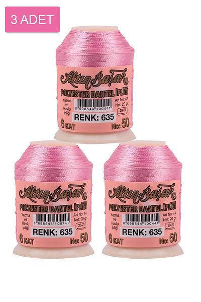 Alray 3 Pieces of Gold Needle and Lace Thread 20 Gr - Royaleks - No: 635