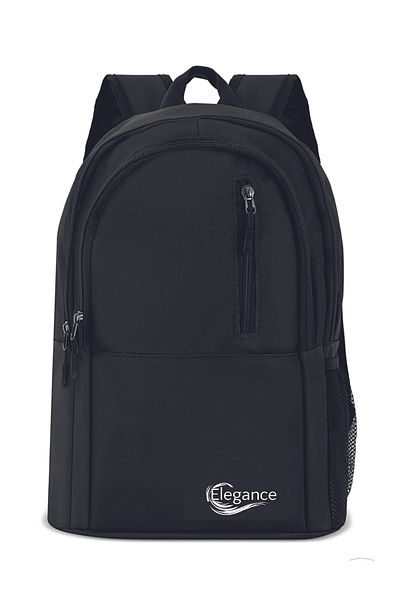 Elegance Unisex Large Volume Multi-Compartment Waterproof High School Middle School Primary School School Bag Black