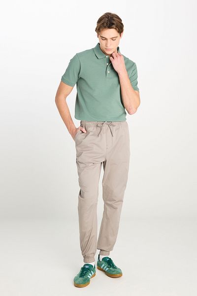 Lee Regular Fit Regular Cut Ribbed Leg Cotton Gray Jogger Trousers