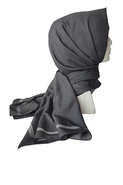 Aker Anthracite Plain Cotton Shawl - 911 Model