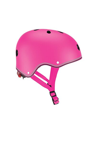 Globber Primo safety helmet, with lights, pink color