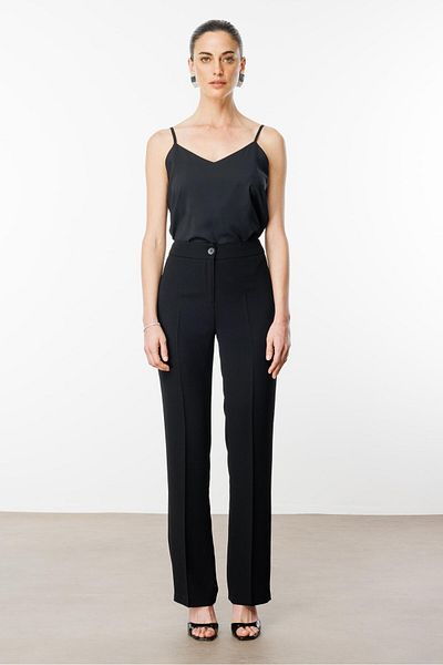 Moda İlgi Modailgi Wide Leg Trousers with Side Pockets - 7597 Black