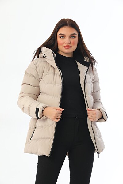 Firststops Sports Women's Stone Lined Hooded Waterproof Wind Resistant Inflatable Coat Parka