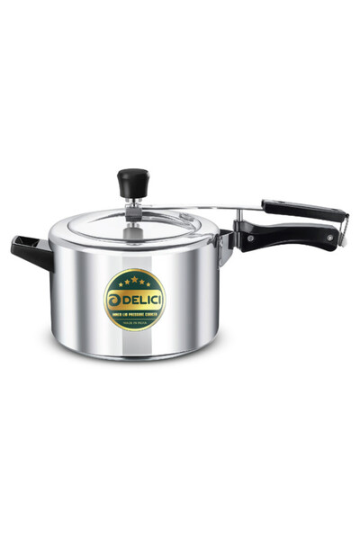 DELICI قدر ضغط DELICI بغطاء داخلي من الألومنيوم AIPC5 | سعة ٥ لترات | قاعدة تسخين سريع تعمل بالحث
