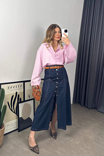 Sue Store Ροζ Oversize Premium πουκάμισο