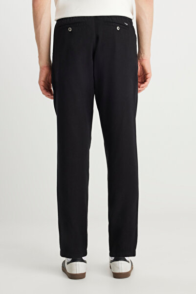 WRANGLER Regular Fit Regular Cut Soft Textured Black Trousers