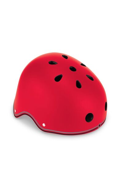Globber Primo safety helmet, with lights, red color