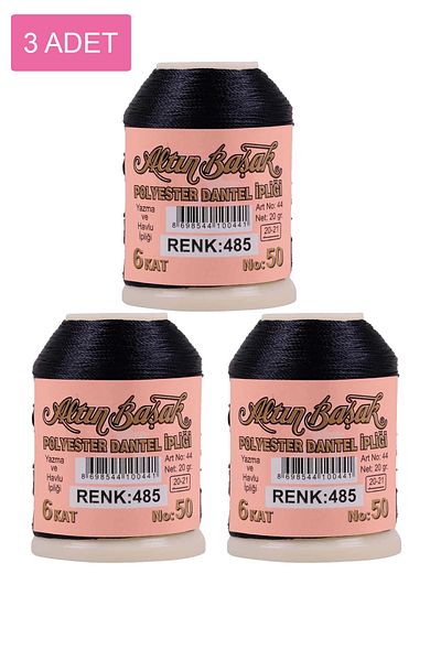 Royaleks Alray 3 Pieces of Golden Thread and Lace Thread 20 Gr - - No: 485