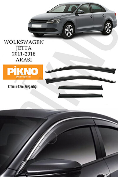 pikno Volkswagen Jetta 2011-2018 Kromlu Cam Rüzgarlığı 4'lü Set A+ Plus