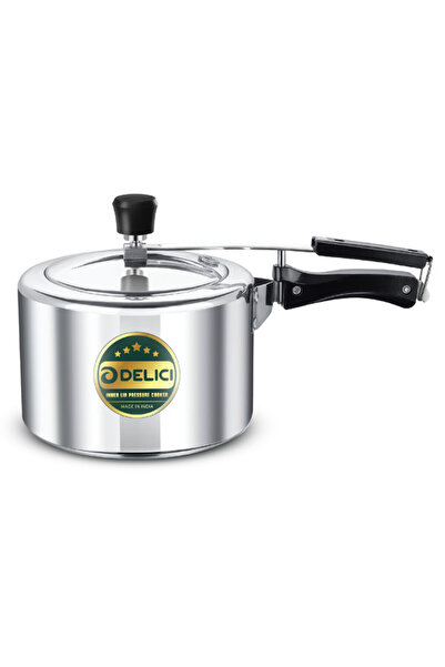 DELICI قدر ضغط DELICI سعة 3 لترات، غطاء داخلي من الألومنيوم | قاعدة تسخين سريعة | صمام أمان