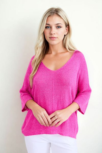 Vitrin Half Sleeve Glitter Knitwear Blouse