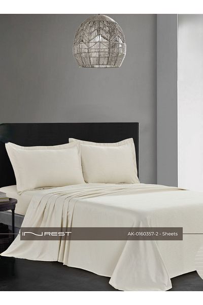 INREST Microfiber 200*120 + 30 cm multi-color striped fitted sheet