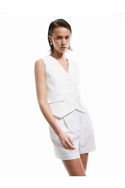 Koton Pleated Detailed Pocket High Waist Mini Shorts