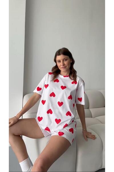 Store Red Heart Pajama Set - Short Sleeve Shorts