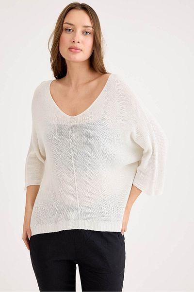 Vitrin Half Sleeve Glitter Knitwear Blouse