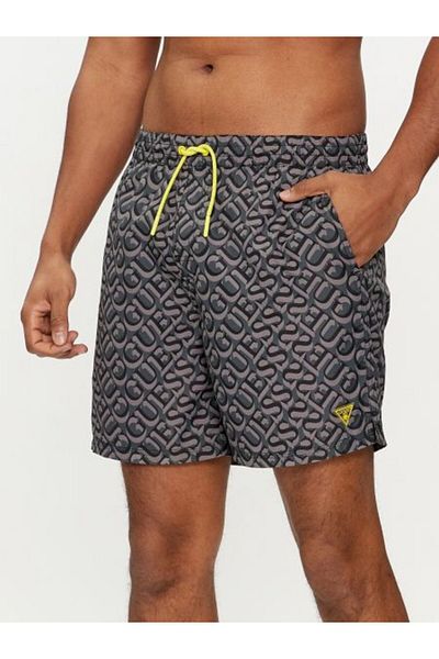 Guess Ανδρικό μαύρο μαγιό Swimtrunk Medium Aop F4gt06wg2a2-p9wn