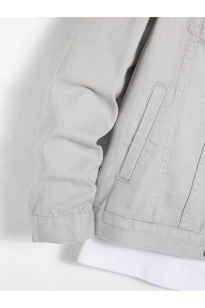 WKM Men's Jean Denim Standard Fit Pocketed Buttoned Jeans Jacket