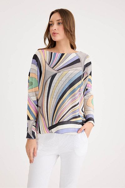 Vitrin Self Patterned Long Sleeve Knitwear Blouse