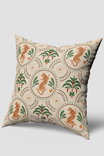 EsnafAli Husă de pernă cu model leopard tropical