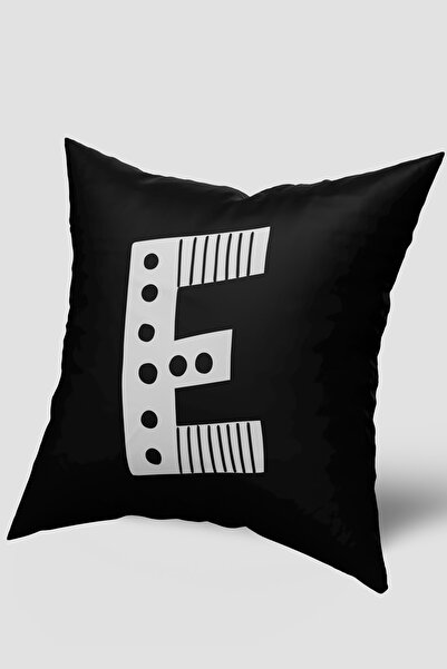 EsnafAli Ασπρόμαυρη θήκη μαξιλαριού με γράμμα E
