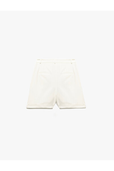 Koton Pleated Detailed Pocket High Waist Mini Shorts
