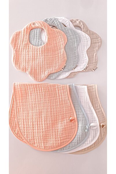 O&G Collection طقم مريلة أطفال من الموسلين العضوي بنسبة 100% مكون من 8 طبقات ...