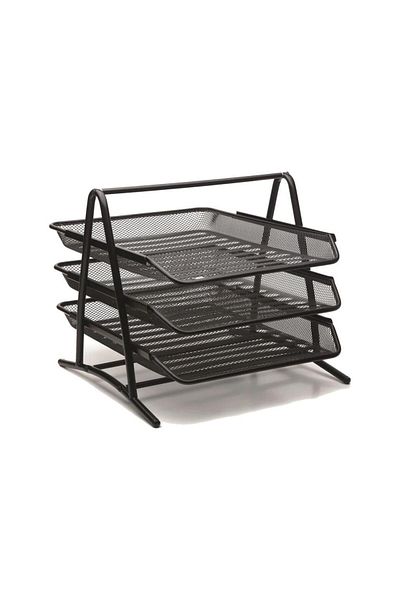 Mas 3-piece Metal Black Bion Document Shelf