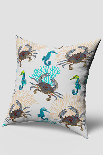 EsnafAli Κάλυμμα μαξιλαριού με μαξιλαράκι με μαρινάριο σχέδιο με λευκό μπλε κ...