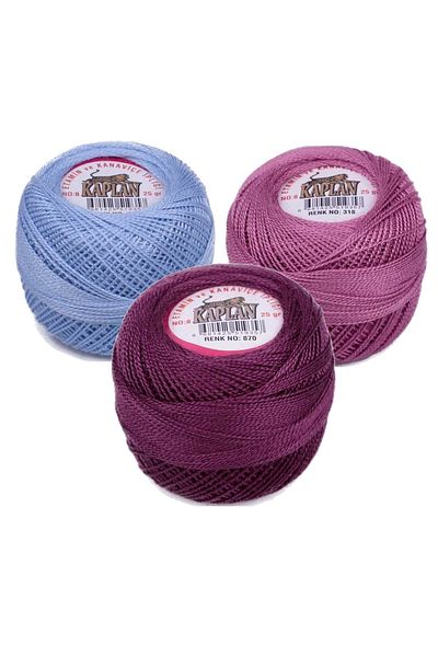 calleren Alray 3 Pieces Tiger Etamine and Cross Stitch Thread 8 No Code/Colour: 799 - 318 - 870 - Ryl