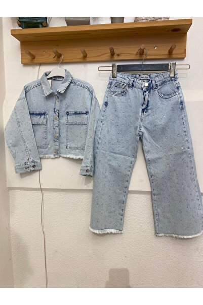 Elif Bebe Tasarım kot takım (ceket- pantolon )