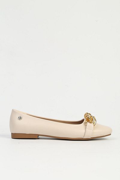 Pierre Cardin Cream Women's Ballerina Shoes Pc-54745