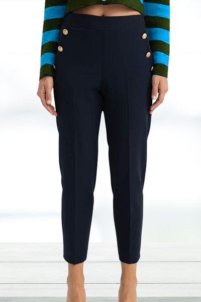 Kübra Tekstil Women's Carrot Fit Carrot Fit Basic Straight Pocket High Waist Straight Leg Pants